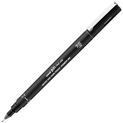 Ручка капиллярная художественная Uni Pin Fine Line d-0.20мм черная