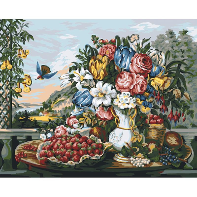 Картина по номерам холст/акрил 40х50см Фрея Мировые шедервы искусства 'Винсент ван Гог Автопортрет в соломенной шляпе'