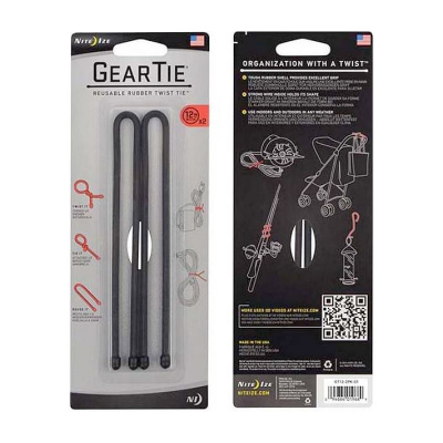 Стяжка Nite Ize Gear Tie® 12" - 30.5см  2шт черная