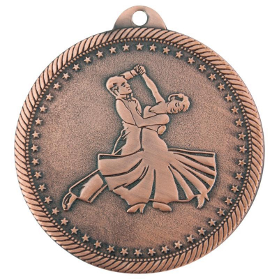 Медаль спортивная бальные танцы '3 место' d-5см металл бронза