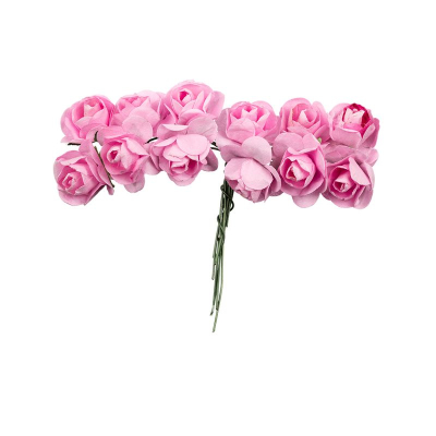 Цветы бумажные Mr.Painter Розы d-2.3см 12шт 'Розовый рассвет'
