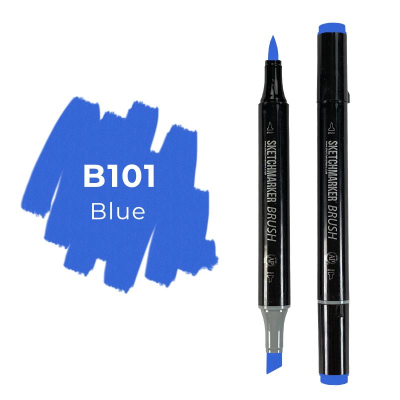 Маркер художественный спиртовой Sketchmarker Brush синий двусторонний