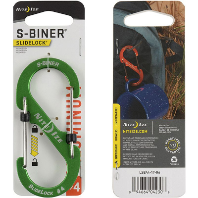 Карабин алюминиевый с блокировкой Nite Ize S-Biner® SlideLock® 4 лайм