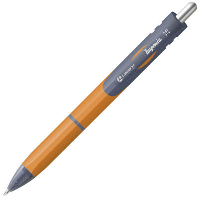 Ручка шариковая автоматическая Lamark 0.7мм Imperia с резиновой манжетой оранжевый корпус синяя