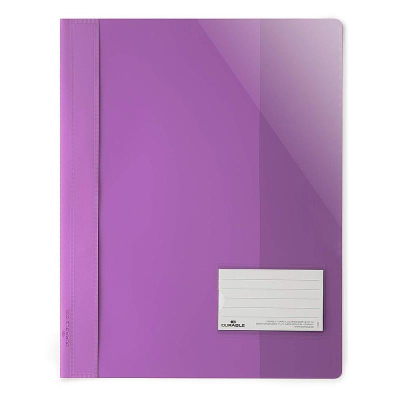 Скоросшиватель пластиковый A4 с карманом для визитки Durable Clear view folder A4+ фиолетовый