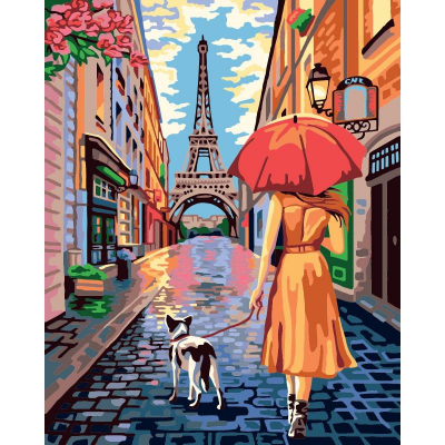 Картина по номерам холст/акрил 40х50см Фрея 'Улочка в Париже'