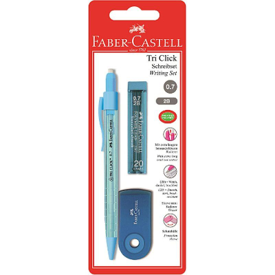 Набор Faber-Castell карандаш автоматический 0.7мм 'Tri Clic' +грифели 2B  20шт +ластик 'Sleeve Mini'
