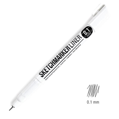 Ручка капиллярная художественная Sketchmarker Liner d-0.1мм черная