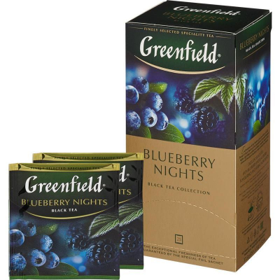 Чай Greenfield черный 'Blueberry nights' с ароматом черники  25пак х 2г