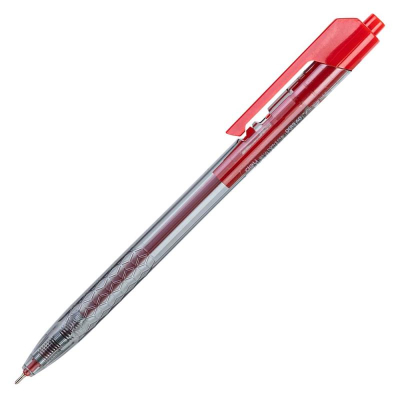 Ручка шариковая автоматическая Deli 0.7мм 'Arrow' игольчатый стержень красная