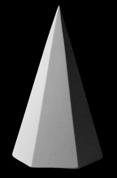 Фигура геометрическая Пирамида шестигранная h-20см гипс
