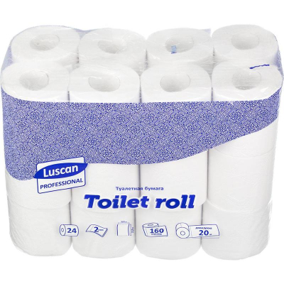 Бумага туалетная Luscan Professional 2 слоя 24рул х160 листов с тиснением белая