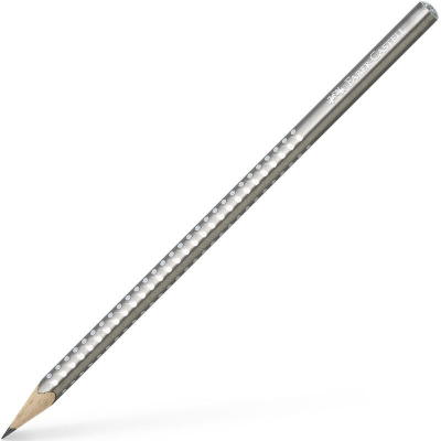 Карандаш Faber-Castell Grip Sparkle Pearl B=2 трехгранный антискользящий корпус серебристый