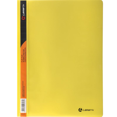 Скоросшиватель пластиковый A4 непрозрачный с внутренним карманом Lamark 300мкм желтый