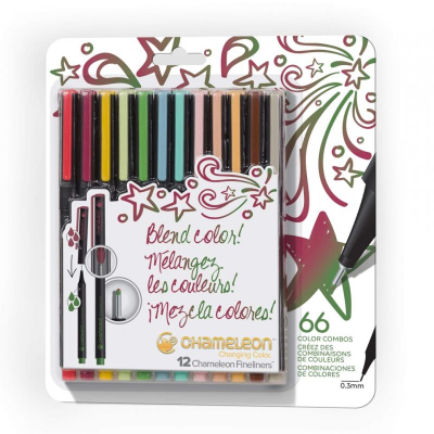 Ручки капиллярные художественные Chameleon Fineliners 12цв 'Для дизайна'