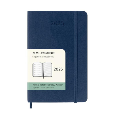 Еженедельник 2025 A5 Moleskine® Classic Soft Large 144стр гибкая обложка на резиновой застежке синий