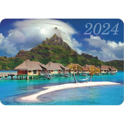 Календарь карманный 2024 'Тропический пляж' 10х7см