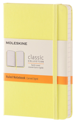 Записная книжка A6  96л линейка Moleskine® Classic Pocket твердая обложка на резиновой застежке желтая