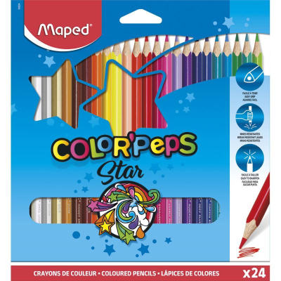 Карандаши  24цв Maped Color'Peps 'Star' трехгранные в картонной коробке
