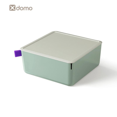 Короб для принадлежностей Deli 'Xdomo' 21x 9x21см с крышкой серо-зеленый