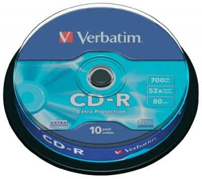 Диск CD-R 700Mb 52X Verbatim  10шт Cake box