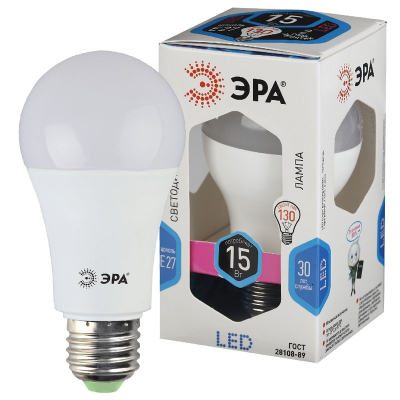 Лампа LED E27  15W/220V ЭРА STD A60  4000K холодный белый свет