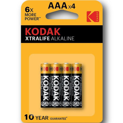 Батарейка Kodak  1.5V AAA/LR03 XTRALIFE Alkaline  4шт в блистере