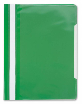 Скоросшиватель пластиковый A4 с прозрачной обложкой-карманом Бюрократ 160/120мкм глянцевый зеленый