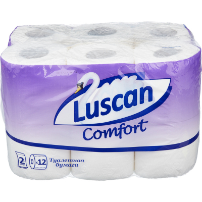 Бумага туалетная Luscan Comfort 2 слоя 12рул х175 листов с тиснением белая