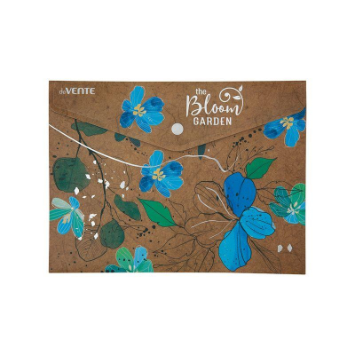 Папка-конверт на кнопке A5 deVENTE пластиковая 180мкм 'Bloom Garden' Blue