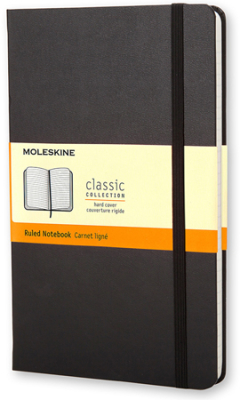 Записная книжка A5 120л линейка Moleskine® Classic Large твердая обложка на резиновой застежке черная