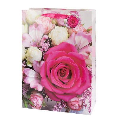 Пакет подарочный 30х42x12см бумажный 'Цветы'