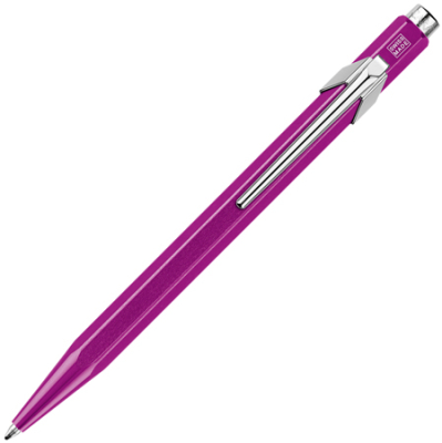 Ручка шариковая Caran d’Ache Office Popline Metal-X фиолетовый корпус синие чернила