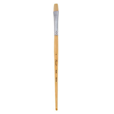 Кисть щетина плоская Сонет № 4 (10мм) лакированная ручка 15см
