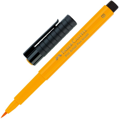 Ручка-кисточка капиллярная художественная Faber-Castell Pitt темно-желтый хром (109)