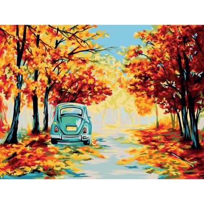 Картина по номерам холст/акрил 30х40см Фрея 'Осень в стиле ретро'