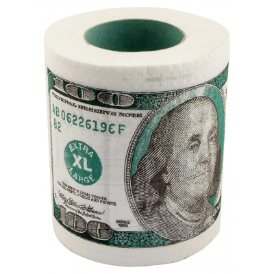 Сувенир 'Бумага туалетная 100$' мини d10см
