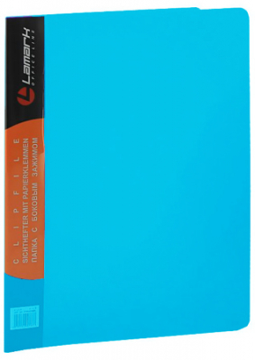 Папка с боковым прижимом 17мм Lamark Neon синяя