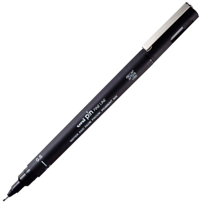 Ручка капиллярная художественная Uni Pin Fine Line d-0.50мм черная