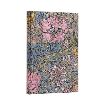 Записная книжка A5-  72л линейка Paperblanks Morris Pink Honeysuckle Midi на резиновой застежке