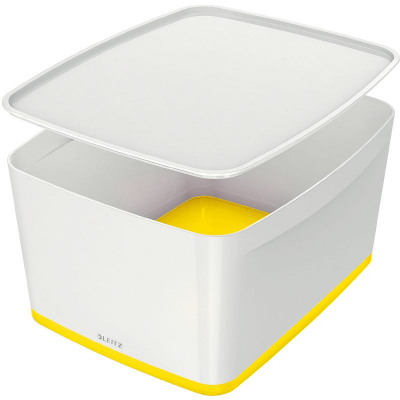 Короб для принадлежностей Leitz MyBox® 39x20x32см с крышкой бело-желтый