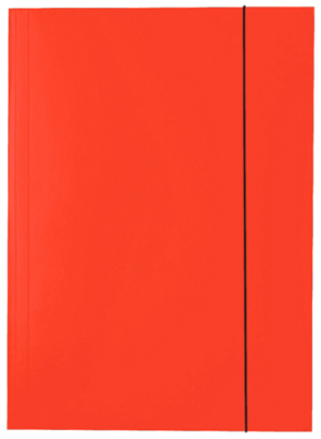 Папка с резиновой застежкой картонная A4 до 400л с 3 клапанами Esselte глянцевая красная