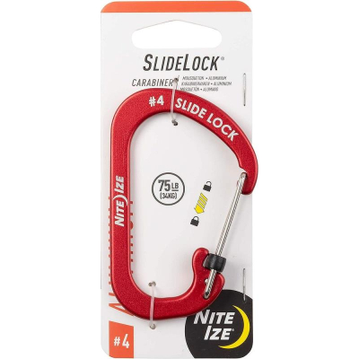 Карабин алюминиевый с блокировкой Nite Ize SlideLock® Carabiner Aluminum 4 красный