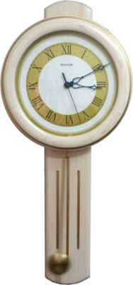 Часы настенные Салют Стиль с маятником дерево беленое 31х71см бело-золотистый циферблат Rome черные стрелки