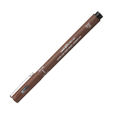 Ручка-кисточка капиллярная художественная Uni Pin Brush Fine Line сепиа