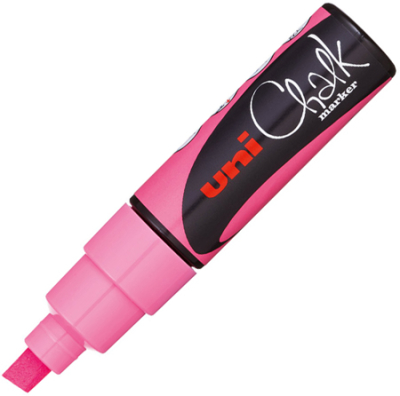 Маркер-жидкий мел Uni Chalk Marker  8.0мм  флуоресцентный розовый