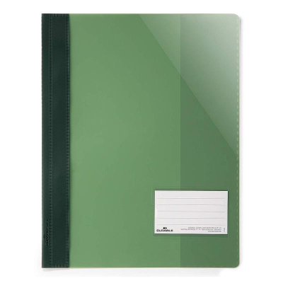 Скоросшиватель пластиковый A4 с карманом для визитки Durable Clear view folder A4+ зеленый