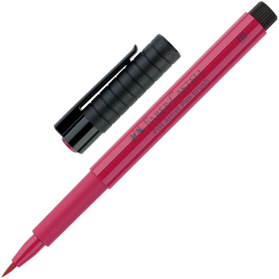 Ручка-кисточка капиллярная художественная Faber-Castell Pitt розовый кармин (127)