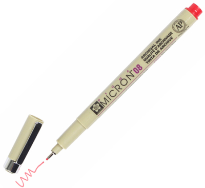 Ручка капиллярная художественная Sakura Pigma Micron d-0.50мм красная