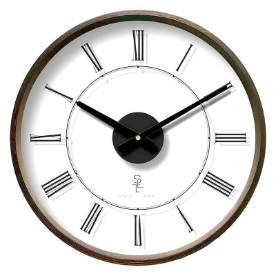 Часы настенные Салют Стиль дерево коричневое/стекло d-41см 'Maximus' черные стрелки